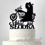 Topper na tort ślubny z motocyklem i parą