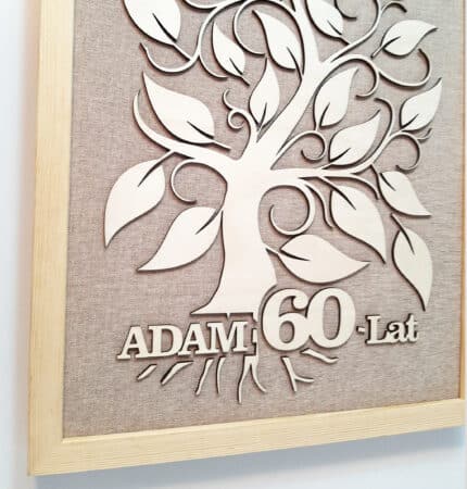 Personalizowana ramka z drewnianym drzewem