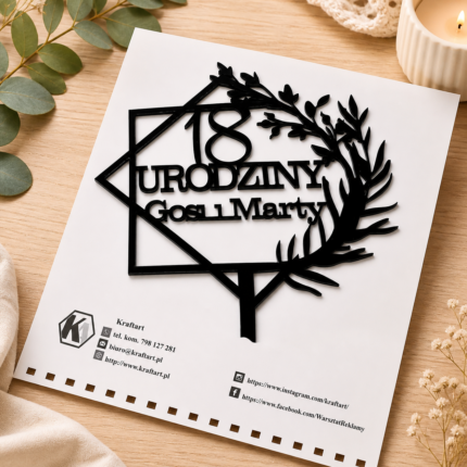 Topper na tort urodzinowy z imieniem – personalizowana dekoracja 🎂