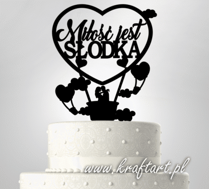 topper ślubny balon serce