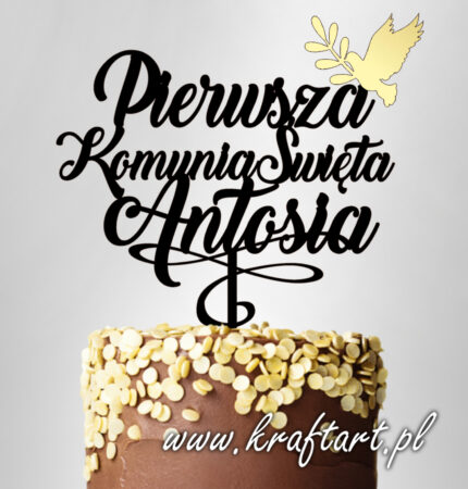 topper na tort komunijny z imieniem